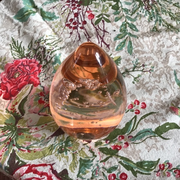 Vintage Glass Paper Weight - Glass Egg Shaped Paper Weight - Desk Paper Weight - Picture 3 of 6